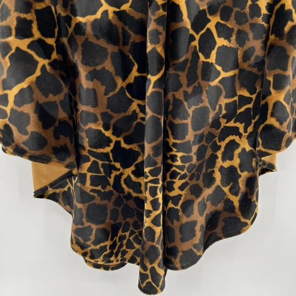 Kathleen Vintage 1980's Velour Poncho Cape Giraffe Mob Wife Fur Coat One Size - Picture 6 of 9